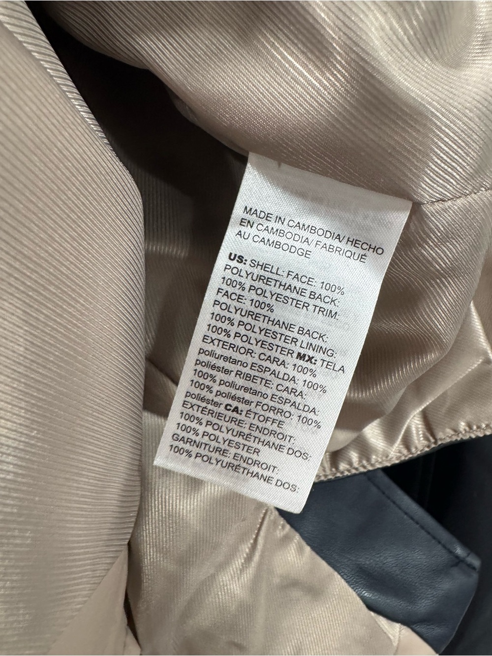 Chico's Navy Leather Button-Front Jacket - Picture 6 of 8